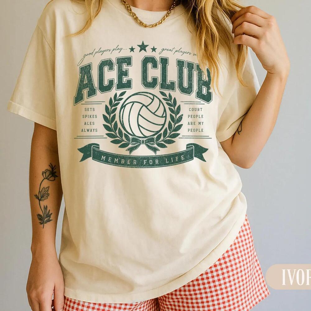 Volleyball Player Retro Game Day Trendy Sports Gift Tee